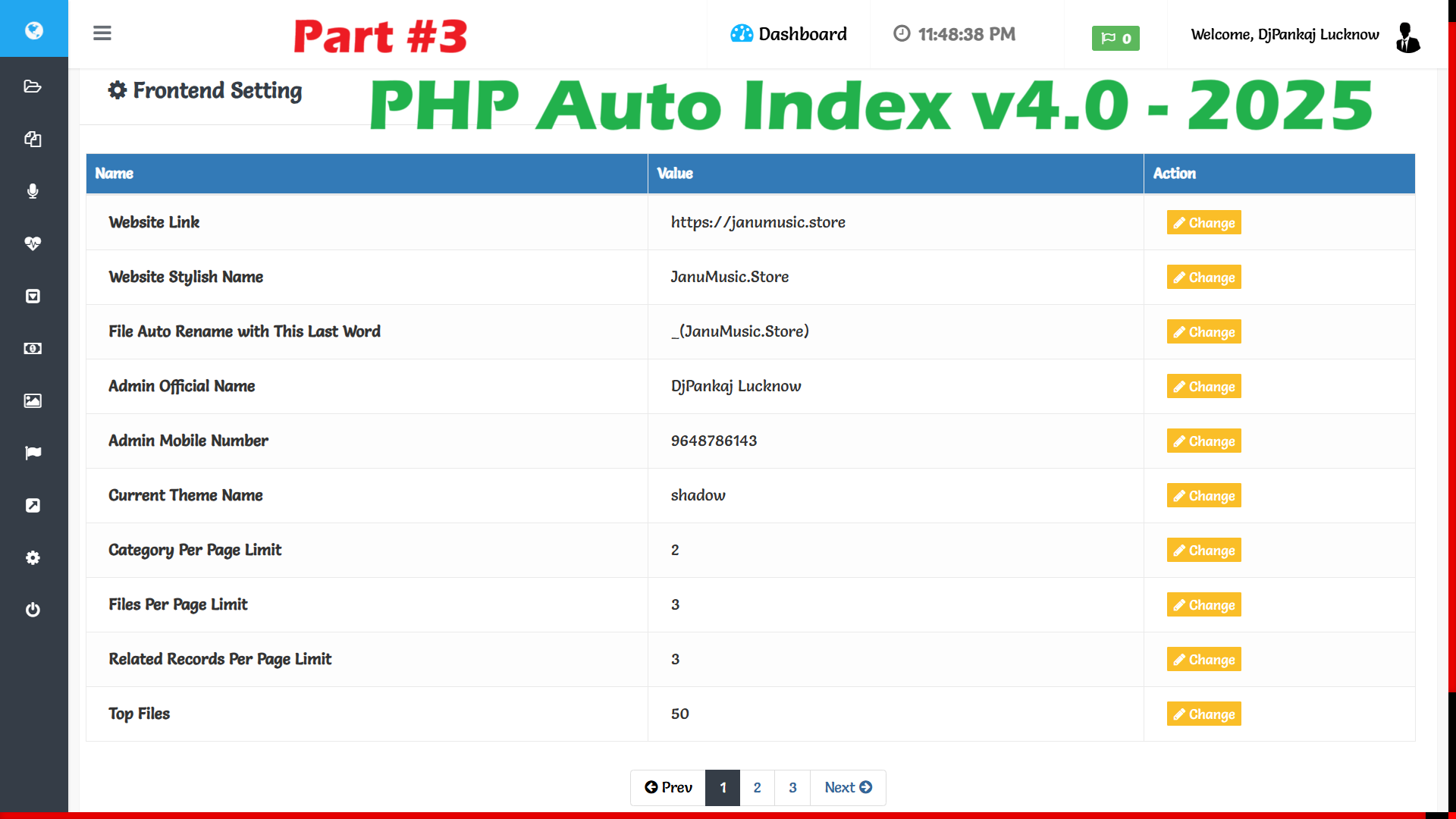 Change Frontend Setting In Auto Index Script V4.0 { 2025 } - Part 3